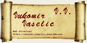 Vukomir Vaselić vizit kartica
